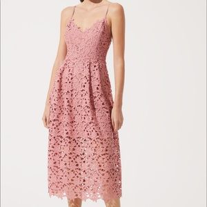 Astr the Label Lace A Line Midi Dress (Pink Mauve)